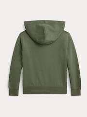 Zeleno - Polo Ralph Lauren dvostruko pletena tehnička Dukserica sa kapuljačom sa patentnim zatvaračem - Slika 3 od 3