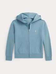 Polo Ralph Lauren Blue Double Knit Tech Zip Through Hoodie - Image 1 of 2