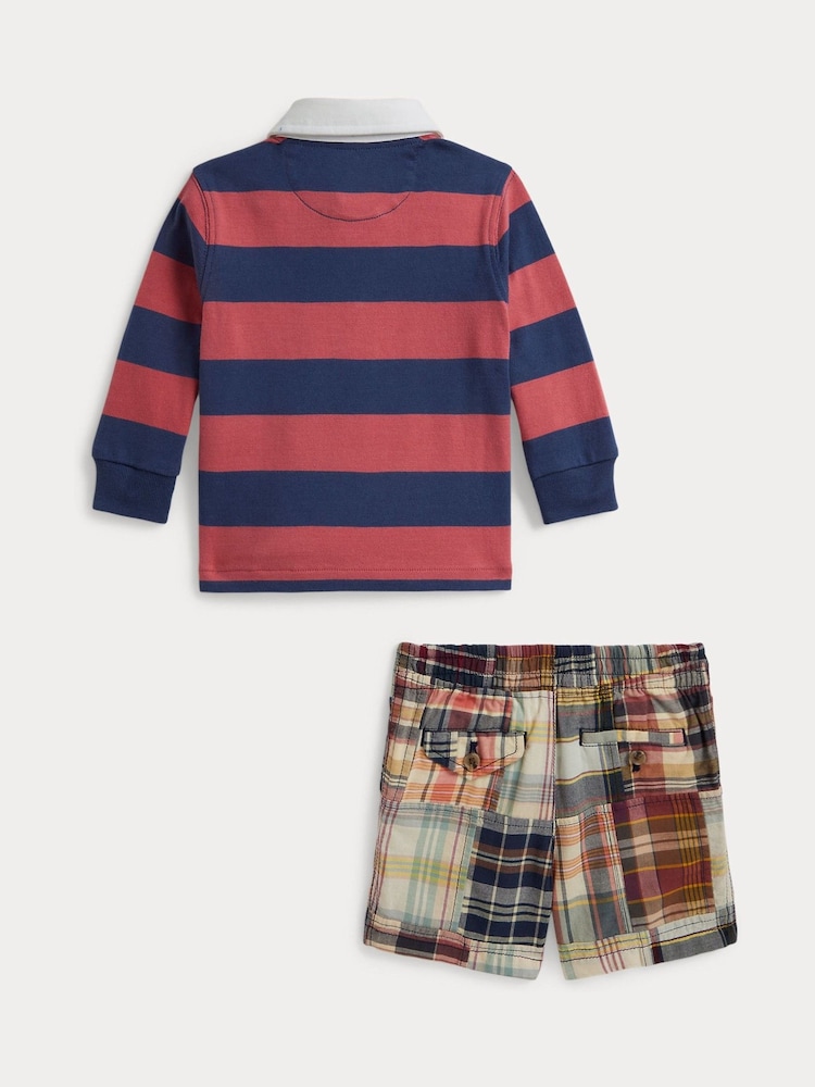 Polo Ralph Lauren Blue Madras Check Shirt and Shorts Set - Image 2 of 3 Polo Ralph Lauren Blue Madras Check Shirt and Shorts Set - Image 2 of 3