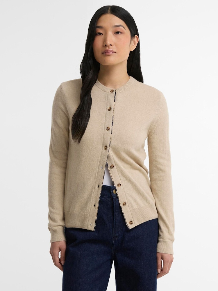 Barbour® Beige Pendle Knitted Cardigan - Image 1 of 5