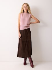 Jigsaw Pink Cloud Cashmere Crew Neck Vest - Image 3 of 4