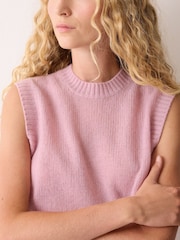Jigsaw Pink Cloud Cashmere Crew Neck Vest - Image 4 of 4