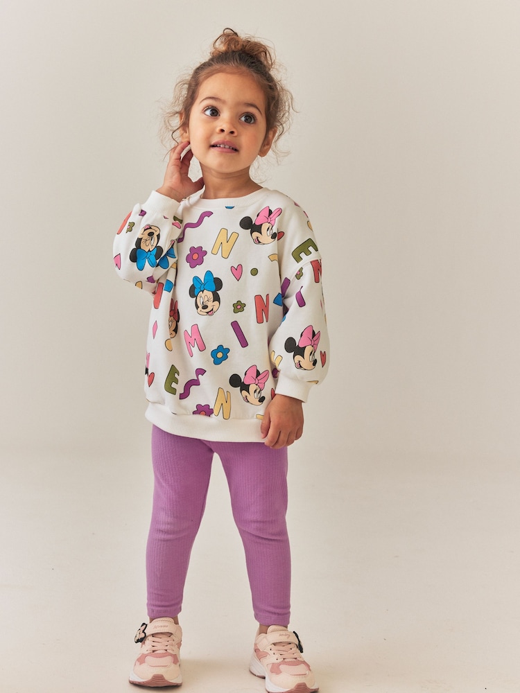 Minnie Mouse Purple Sweatshirt and Leggings Set (6mths-7yrs) - Image 4 of 4 Minnie Mouse Purple Sweatshirt and Leggings Set (6mths-7yrs) - Image 4 of 4