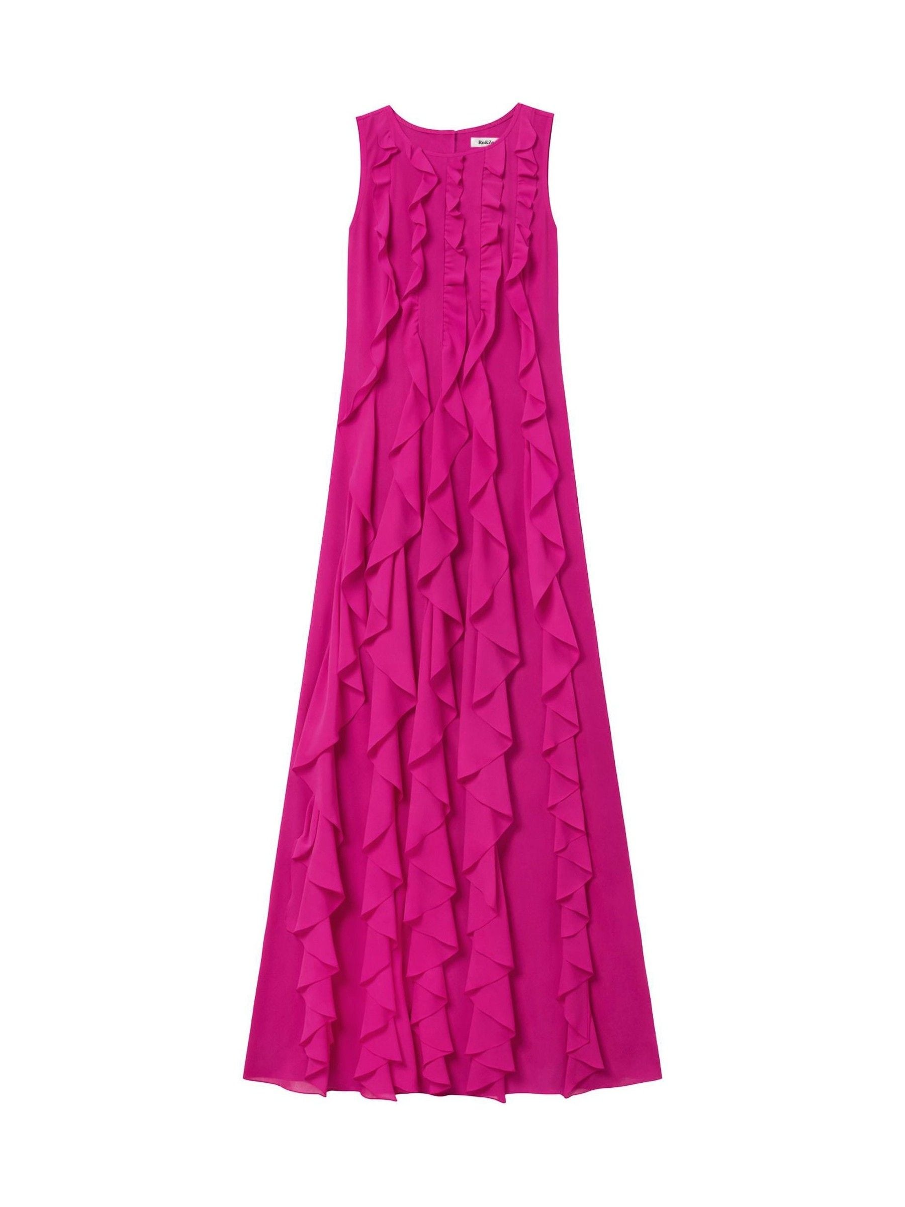 Buy Ro&Zo Pink Petite Petite Leonor Chiffon Waterfall Frill Maxi