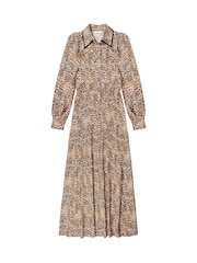 Ro&Zo Brown Petite Leopard Print Seam Detail Shirt Dress - Image 8 of 8