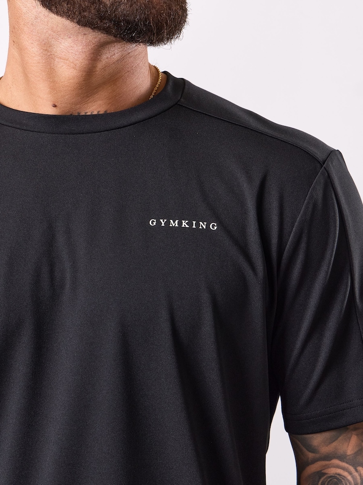 Gym King Black Core Plus Panel T-Shirt - Image 4 of 4