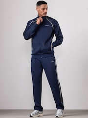 Gym King Blue Core Piped Full Zip Funnel Jumper - Image 1 of 3