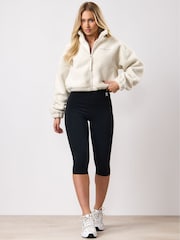 Blanc - Polaire Raccourci Gym King Linear Borg à fermeture éclair intégrale - Image 1 de 3