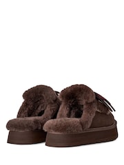 UGG Brown Disquette Heritage Slipper - Image 3 of 5