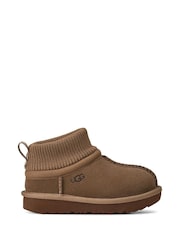 UGG Brown Classic Ultra Stretch Cuff Boots - Image 1 of 5