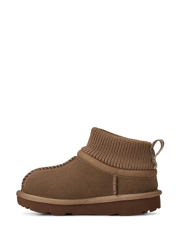 UGG Brown Classic Ultra Stretch Cuff Boots - Image 2 of 5