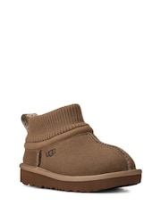 UGG Brown Classic Ultra Stretch Cuff Boots - Image 3 of 5