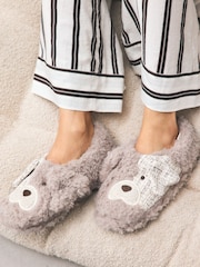 Grey Tweed 3D Dog Mini Boot Slippers - Image 2 of 9