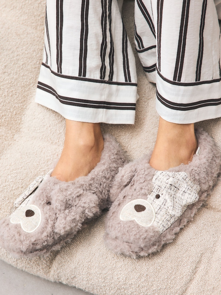 Grey Tweed 3D Dog Mini Boot Slippers - Image 2 of 9