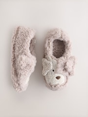 Grey Tweed 3D Dog Mini Boot Slippers - Image 5 of 9