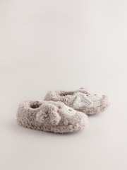 Grey Tweed 3D Dog Mini Boot Slippers - Image 6 of 9