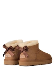 UGG Brown Ultra Mini Bailey Bow Boots - Image 3 of 5