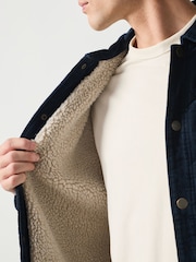 海軍藍 - Quilted Cord Borg Lined Shacket - 圖片 5，共 9