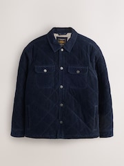 海軍藍 - Quilted Cord Borg Lined Shacket - 圖片 6，共 9