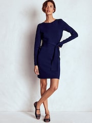Boden Blue Tiana Tie Front Knitted Dress - Image 5 of 7