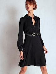 Boden Black Orla Short Jersey Shirt Dress - Image 1 of 5