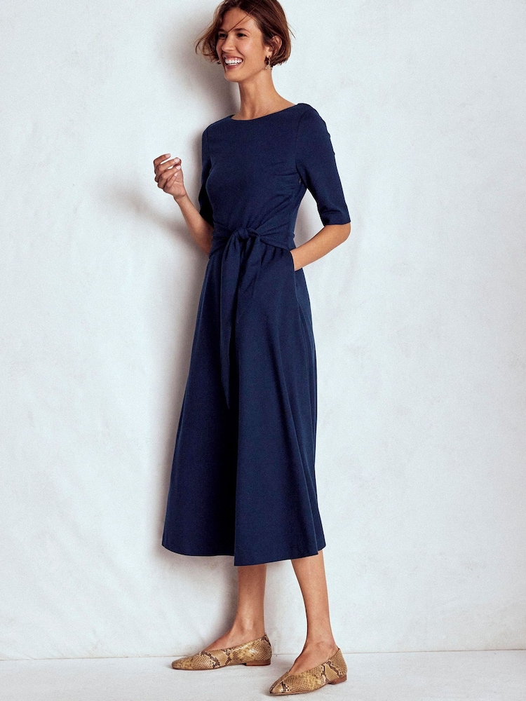 Buy Boden Blue Mathilde Tie Waist Ponte Dress from Next USA