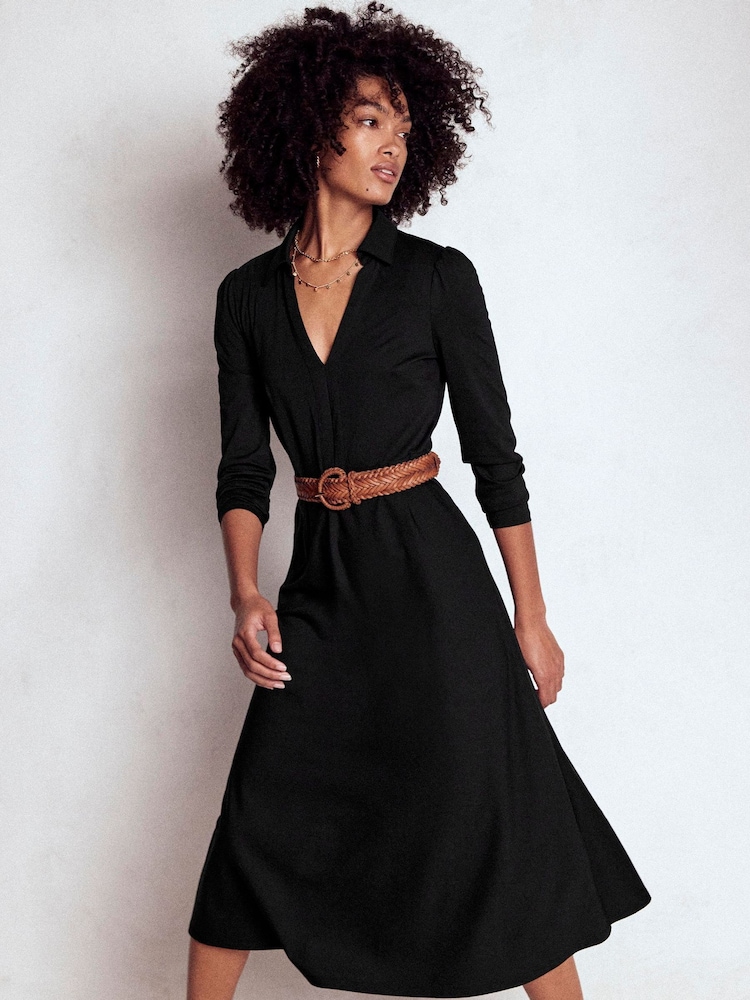 Boden Black Imogen Collared Dress - Image 1 of 5 Boden Black Imogen Collared Dress - Image 1 of 5