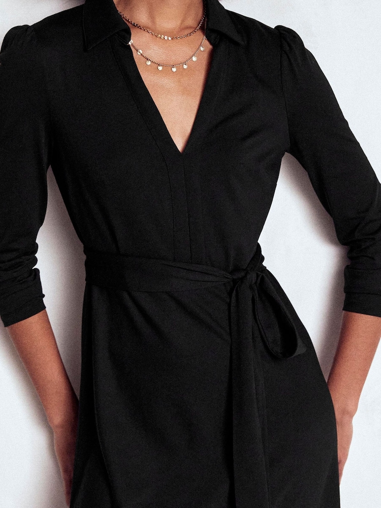 Boden Black Imogen Collared Dress - Image 2 of 5 Boden Black Imogen Collared Dress - Image 2 of 5