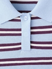 Mango Blue Long Sleeve Stripe Polo Jumper - Image 2 of 2