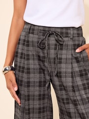 Friends Like These Grey Check Elasticated Waist Wide Leg Trousers - Image 2 of 4