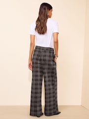 Friends Like These Grey Check Elasticated Waist Wide Leg Trousers - Image 4 of 4
