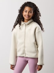 Gym King White Full Zip Borg Jacket - Image 1 of 4