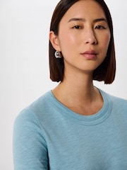 Whistles Blue Rosa Double Trim T-Shirt - Image 4 of 5