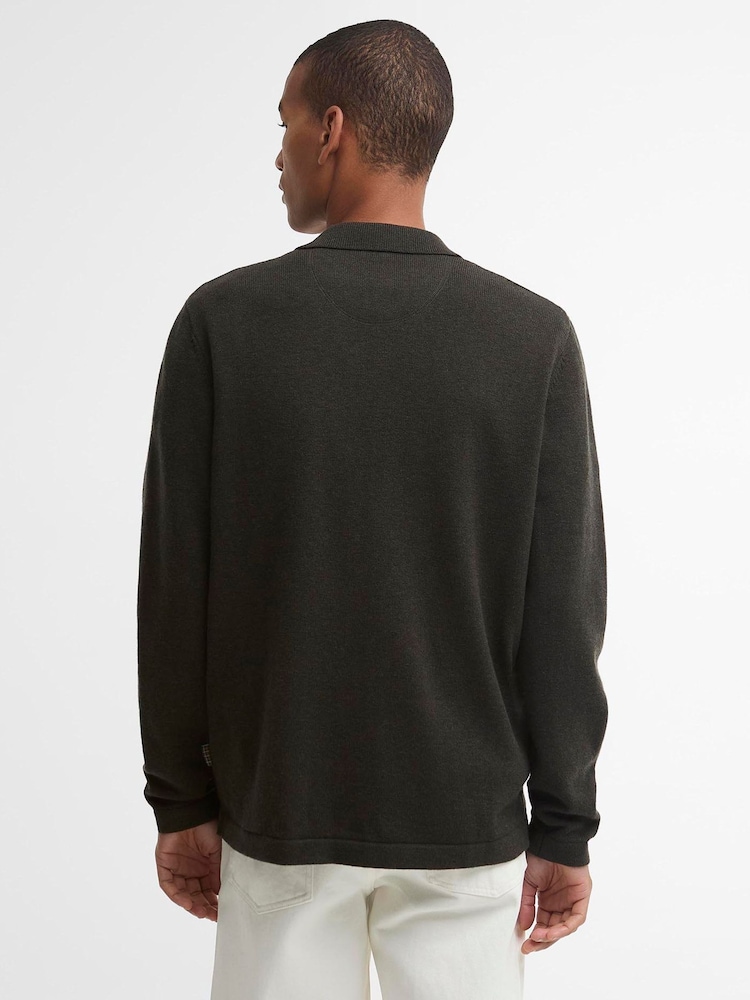Barbour® Dark Green Bellham Knitted Cardigan - Image 2 of 4
