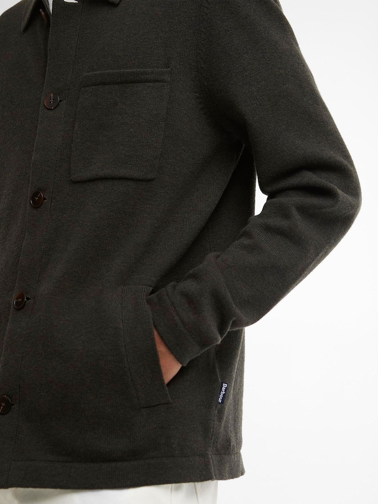 Barbour® Dark Green Bellham Knitted Cardigan - Image 4 of 4
