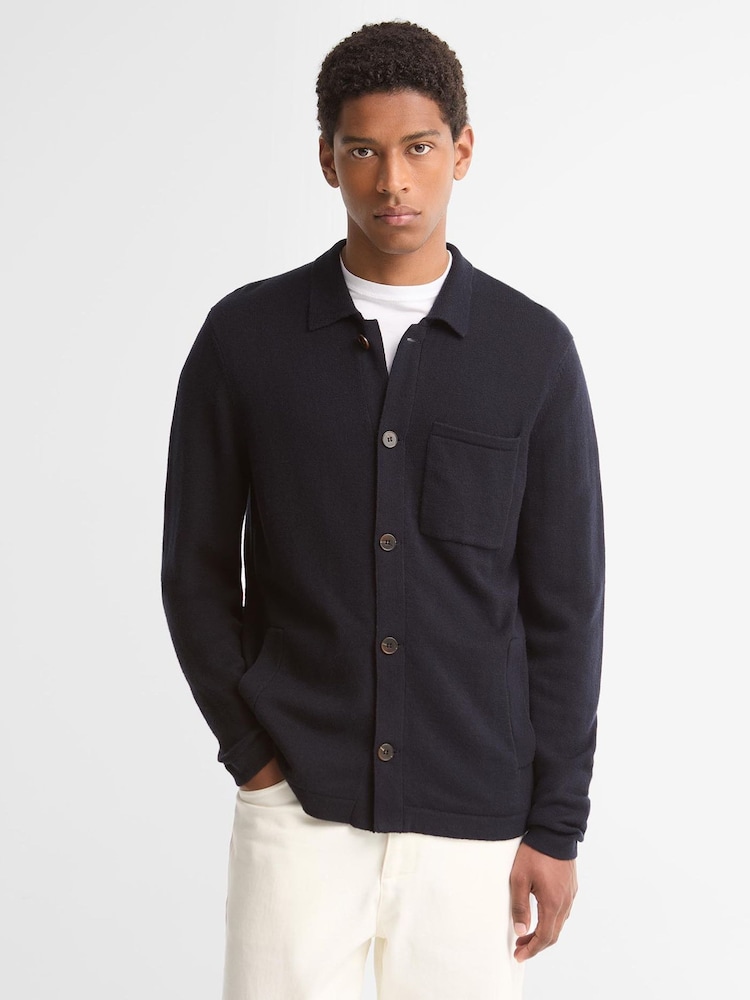 Barbour® Navy Bellham Knitted Cardigan - Image 1 of 5 Barbour® Navy Bellham Knitted Cardigan - Image 1 of 5