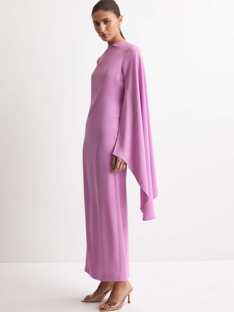 Mango Purple One Sleeve Dress - Image 1 of 6
