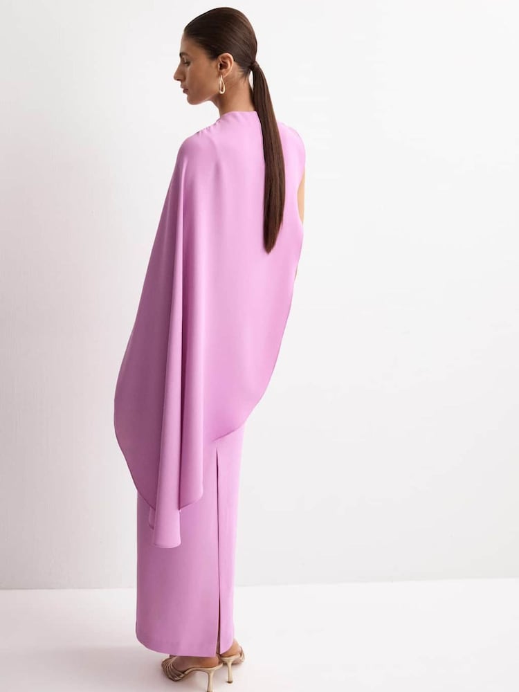 Mango Purple One Sleeve Dress - Image 2 of 6