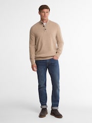 Barbour® Beige Briggs Half Button Knit Jumper - Image 3 of 5