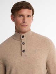 Barbour® Beige Briggs Half Button Knit Jumper - Image 4 of 5