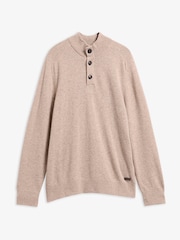 Barbour® Beige Briggs Half Button Knit Jumper - Image 5 of 5