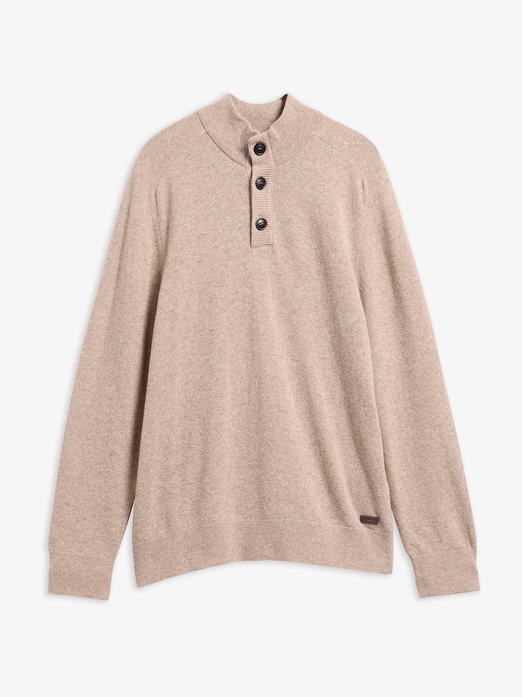 Barbour® Beige Briggs Half Button Knit Jumper - Image 5 of 5 Barbour® Beige Briggs Half Button Knit Jumper - Image 5 of 5