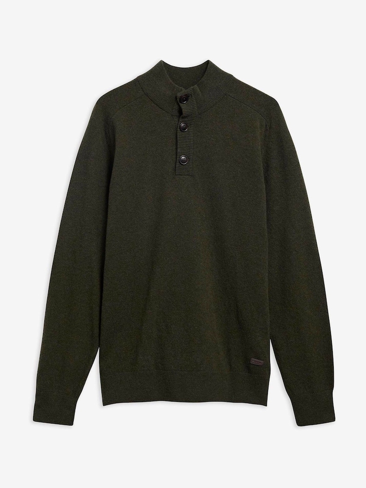 Barbour® Green Briggs Half Button Knit Jumper - Image 5 of 5 Barbour® Green Briggs Half Button Knit Jumper - Image 5 of 5