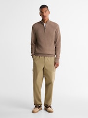 كنزة بنصف سحاب محبوكة بنمط خيوط نسيج متعاكسة من ®Barbour - صورة 3 من 7
