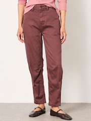 FatFace Bella Plum Purple Petite Chino Tapered Trousers - Image 1 of 5