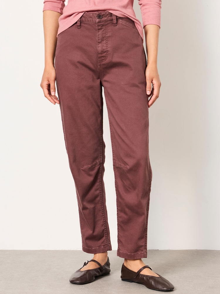 FatFace Bella Plum Purple Petite Chino Tapered Trousers - Image 1 of 5