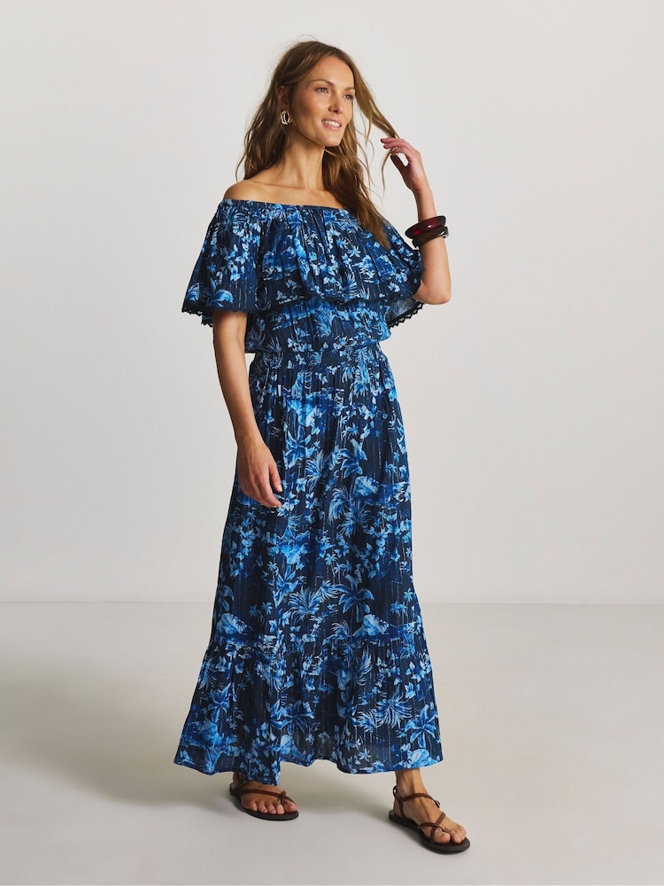 Figleaves Blue Lisbon Maxi Beach Dress - Image 1 of 4