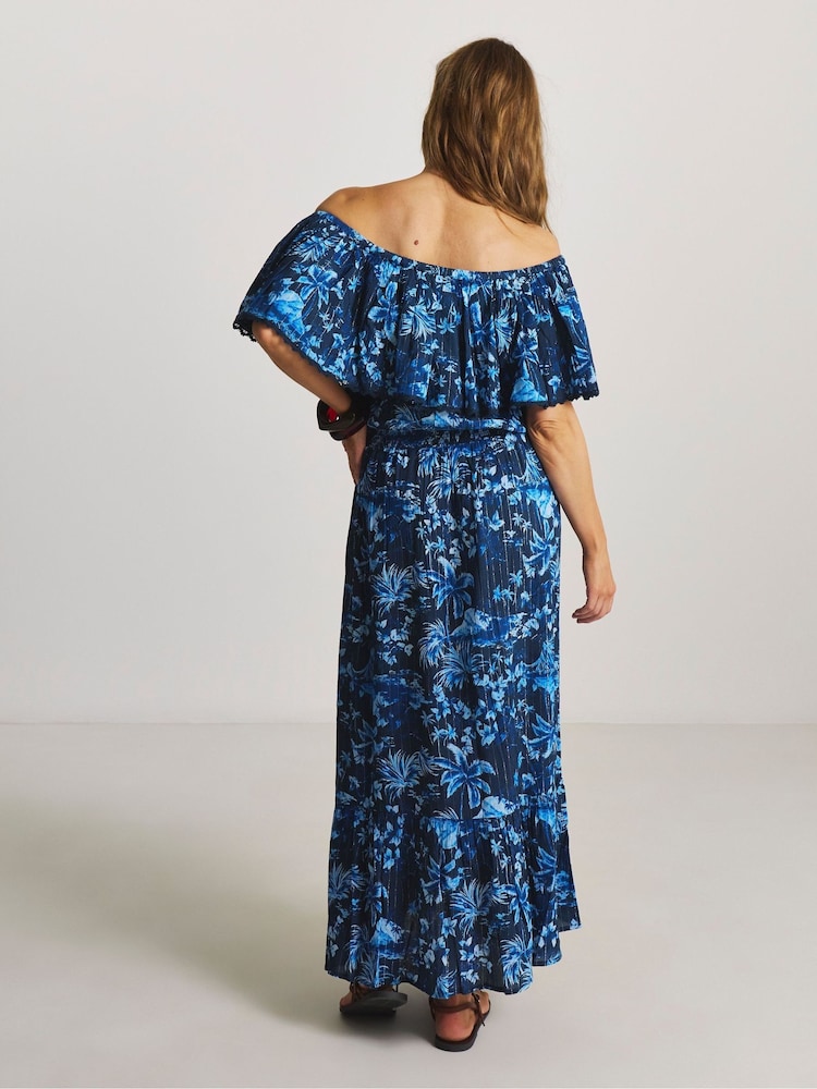 Figleaves Blue Lisbon Maxi Beach Dress - Image 2 of 4