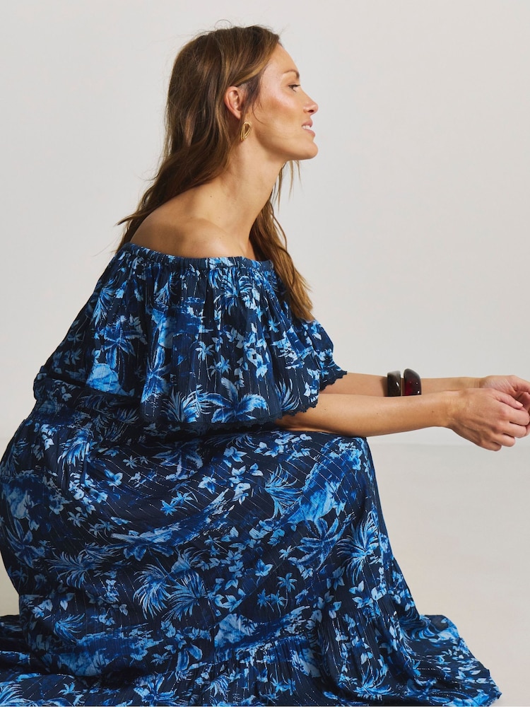 Figleaves Blue Lisbon Maxi Beach Dress - Image 4 of 4