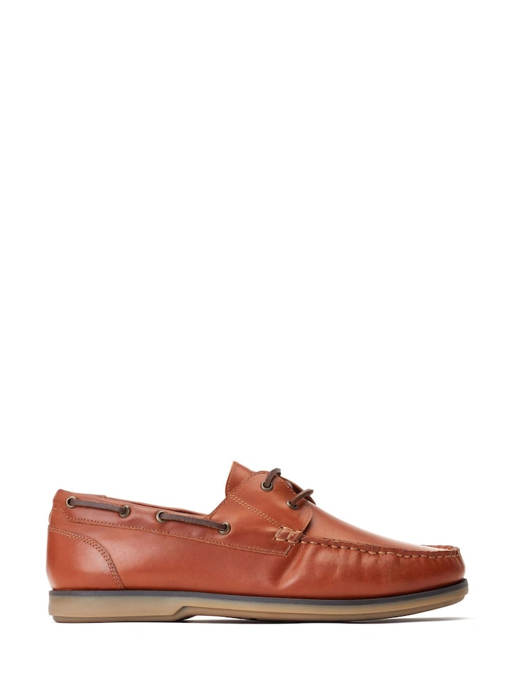 Base London Brown Stern Boat Shoes - Image 1 of 5